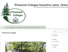 Tablet Screenshot of pinewoodcottages.ca